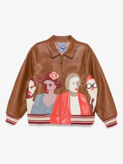 KidSuper Patchwork Portraits Leather Jacket