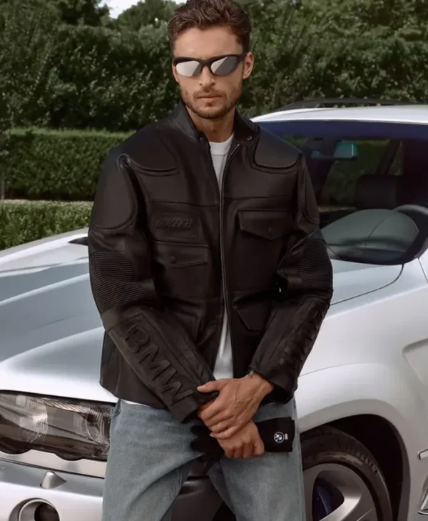 Kith for BMW 2026 Black Leather Motorcycle Jacket
