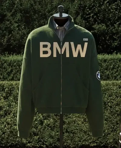 Kith for BMW Green Suede Zip-Up Coaches Jacket