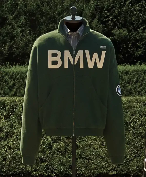 Kith for BMW Green Suede Zip-Up Coaches Jacket