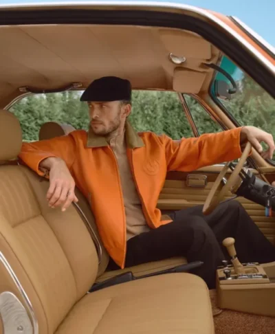 Kith for BMW Orange Leather Hawthorne Flight Jacket