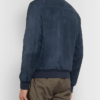 Loro Piana Blue Suede Leather Bomber Jacket