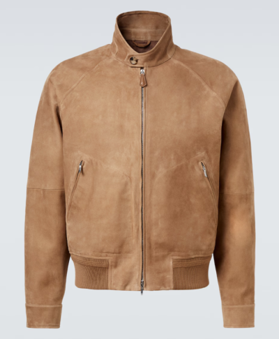 Loro Piana Novak Suede Leather Bomber Jacket