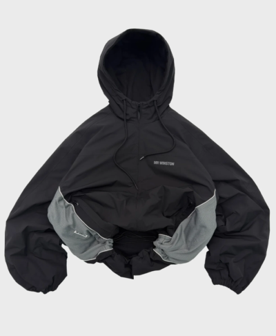 MR Winston Black Spray Hooded Jacket