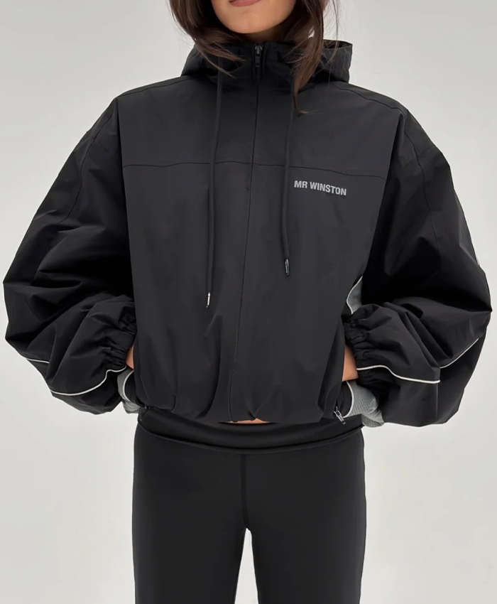MR Winston Black Spray Hooded Jacket