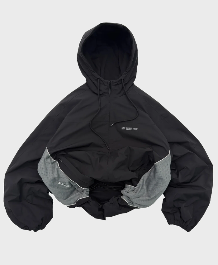 MR Winston Black Spray Hooded Jacket
