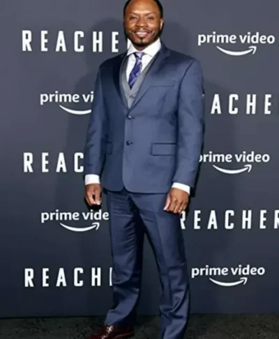 Malcolm Goodwin Reacher 2022 Blue Suit