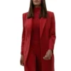 Mallory Beauty in Black Red Coat