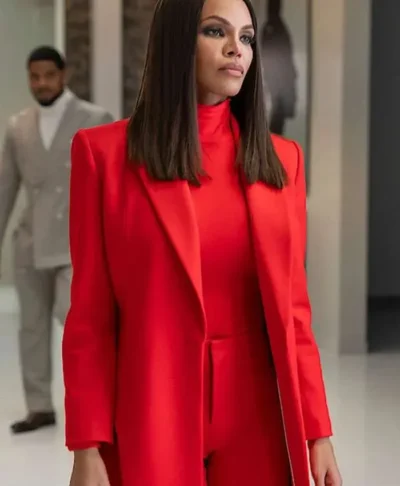 Mallory Beauty in Black Red Coat