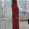 Mallory Beauty in Black Red Coat