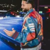 Maluma 2026 Live Performance Color-Block Leather Jacket