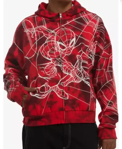 Marvel Spider-Man Tie-Dye Red Hoodie