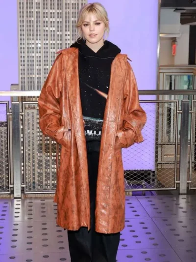 Mean Girls Renee Rapp Brown Leather Coat