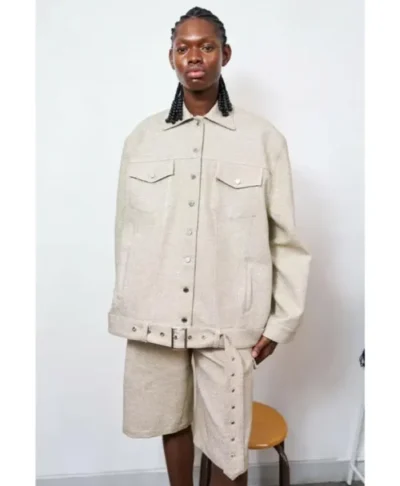 Meledeen Yacoubi Emily In Paris Season 5 Beige Tweed Jacket