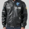 Memphis Grizzlies Modern Black Leather Bomber Varsity Jacket