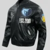 Memphis Grizzlies Modern Black Leather Bomber Varsity Jacket