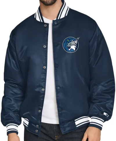 Men’s Minnesota Lynx Starter Navy Satin Varsity Jacket