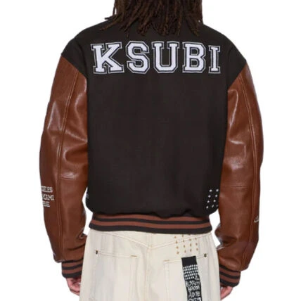 Mens Patched Varsity Jacket Chocolate Jackets Ksubi