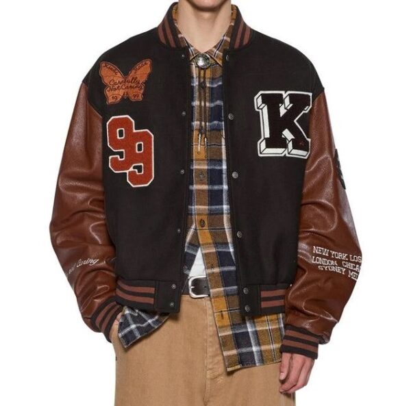 Mens Patched Varsity Jacket Chocolate Jackets Ksubi