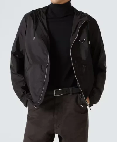 Men’s Prada Black Nylon Hooded Windbreaker Jacket