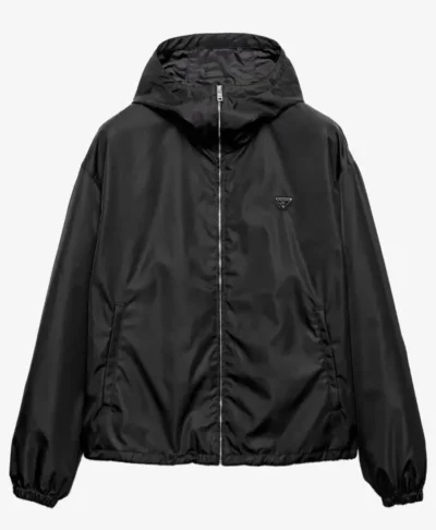 Men’s Prada Black Nylon Hooded Windbreaker Jacket