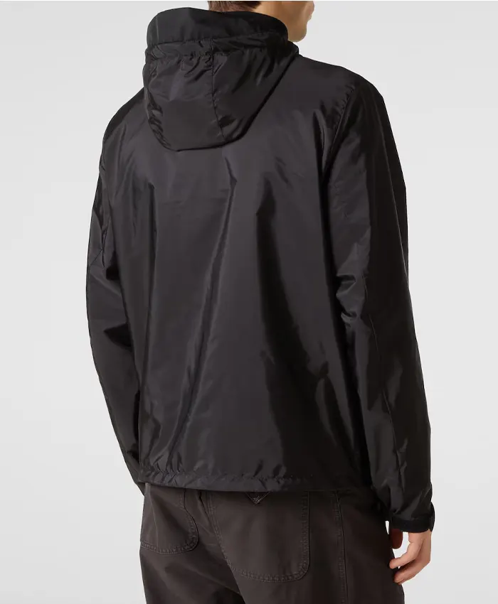 Men’s Prada Black Nylon Hooded Windbreaker Jacket