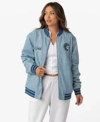 Minnesota Lynx Blue Denim Bomber Jacket