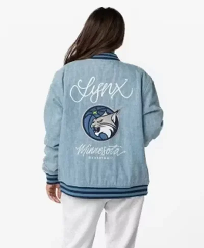 Minnesota Lynx Blue Denim Bomber Jacket