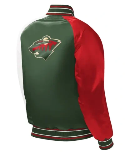 Minnesota Wild Green Satin Varsity Jacket