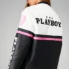 Missguided x Playboy ColorBlock Leather Jacket