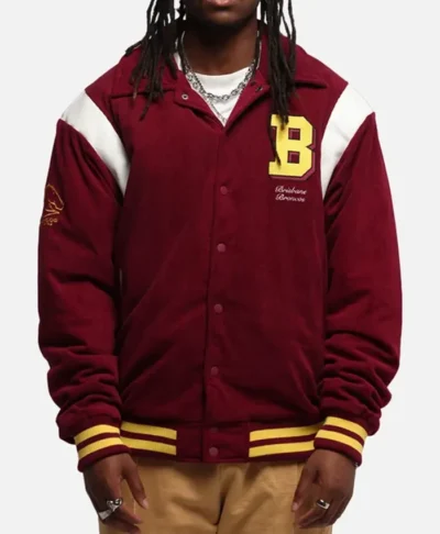 NRL 1908 Brisbane Broncos Maroon Varsity Jacket