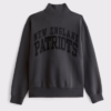 New England Patriots Abercrombie & Fitch Black Half-Zip Top Jacket