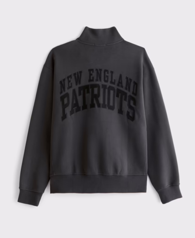New England Patriots Abercrombie & Fitch Black Half-Zip Top Jacket
