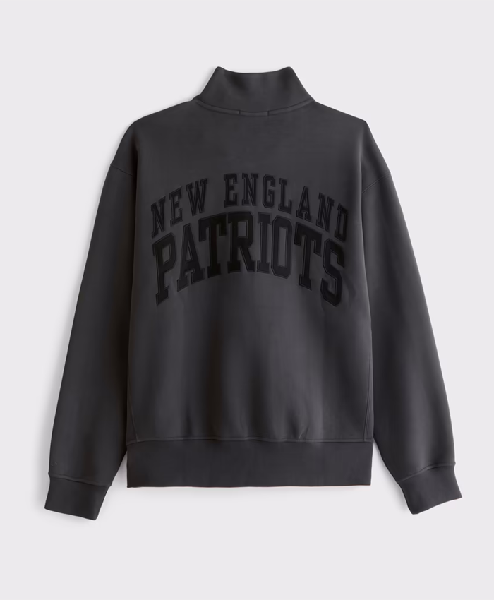 New England Patriots Abercrombie & Fitch Black Half-Zip Top Jacket