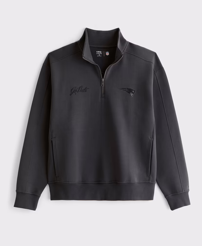 New England Patriots Abercrombie & Fitch Black Half-Zip Top Jacket