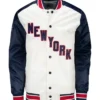 New York Rangers Satin Varsity Jacket