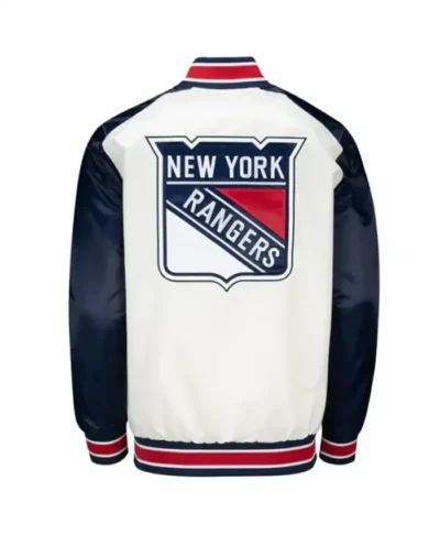 New York Rangers Satin Varsity Jacket