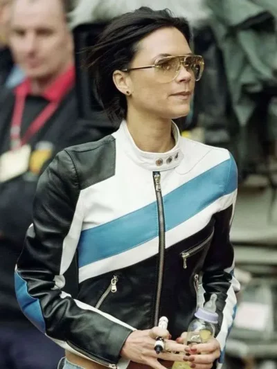 Nicola Peltz Biker Blue Leather Jacket