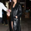 Nicola Peltz New York Black Leather Coat