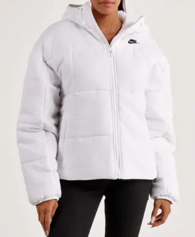 Nike Women’s White Hooded Puffer Jacket