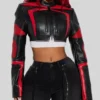 Not Like The REST Black Red Leather Moto Jacket