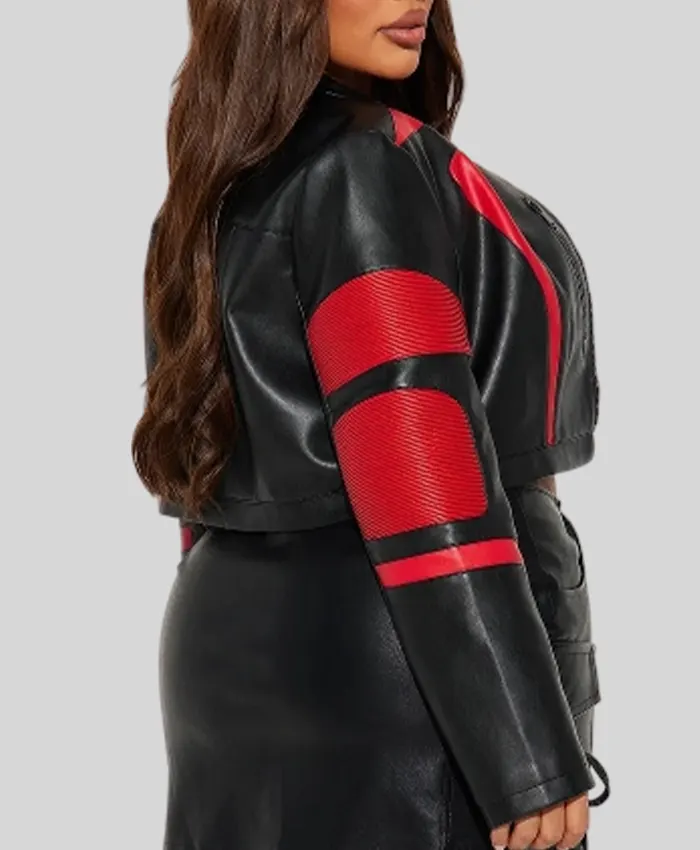 Not Like The REST Black Red Leather Moto Jacket
