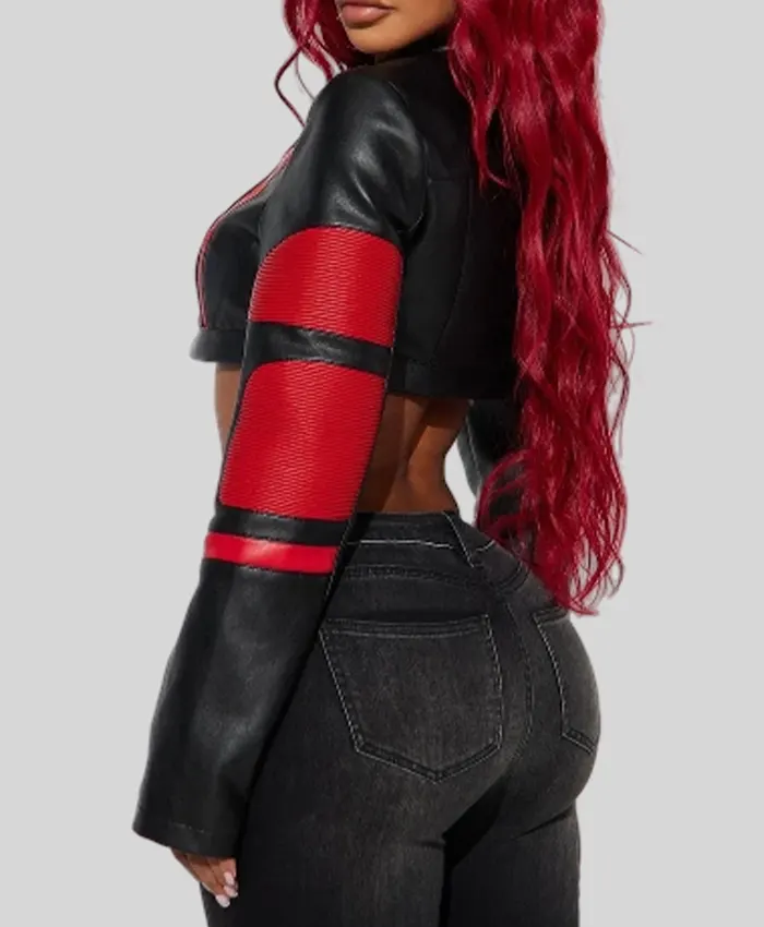 Not Like The REST Black Red Leather Moto Jacket