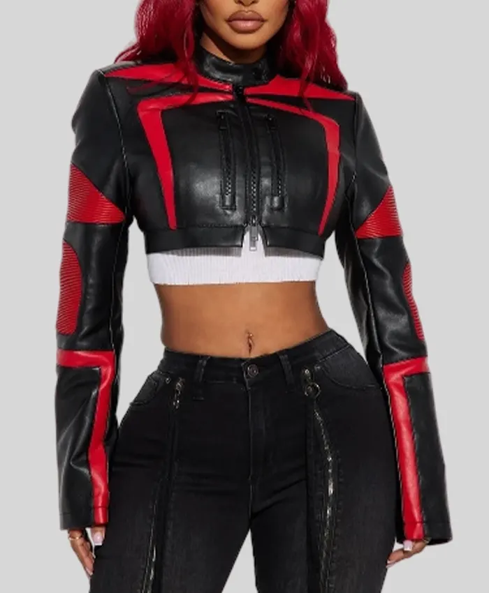 Not Like The REST Black Red Leather Moto Jacket