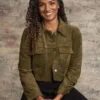 Nyla Harper The Rookie Green Suede Leather Jacket