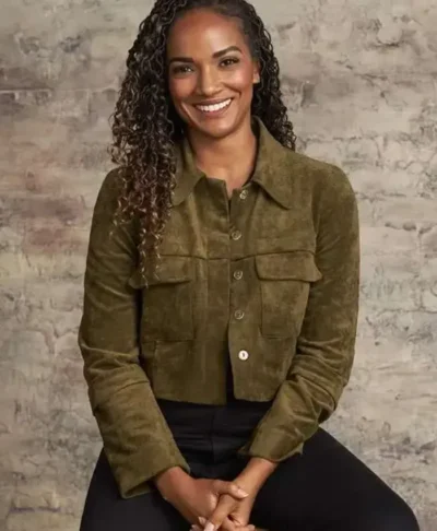 Nyla Harper The Rookie Green Suede Leather Jacket