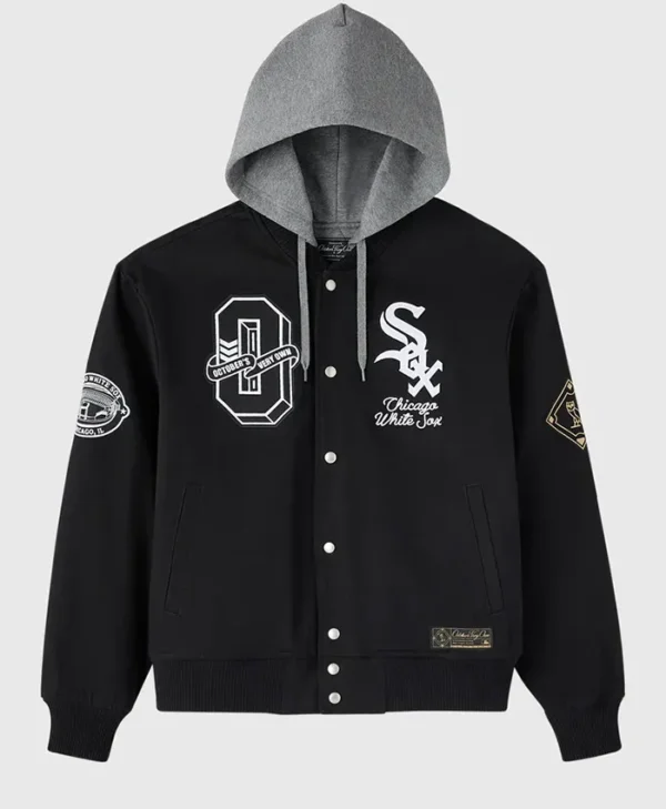 OVO Chicago White Sox Black Insulated Twill Bomber Jacket