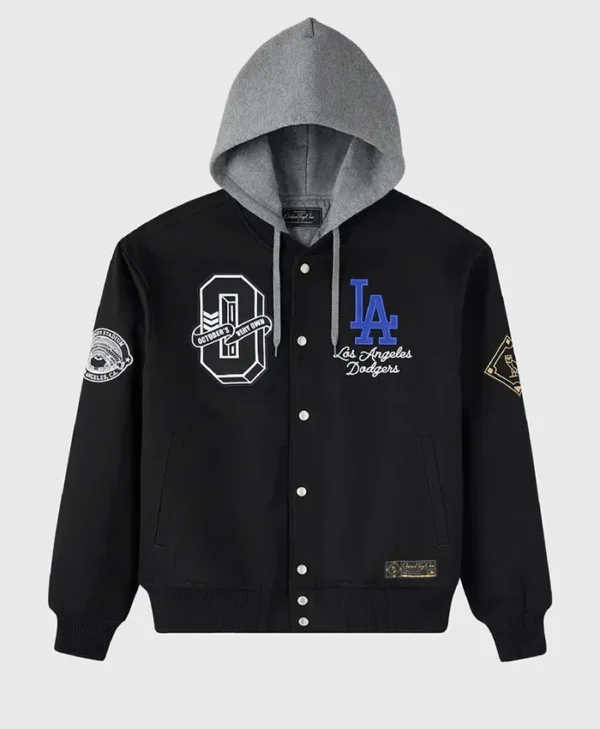 OVO Los Angeles Dodgers Black Insulated Twill Bomber Jacket