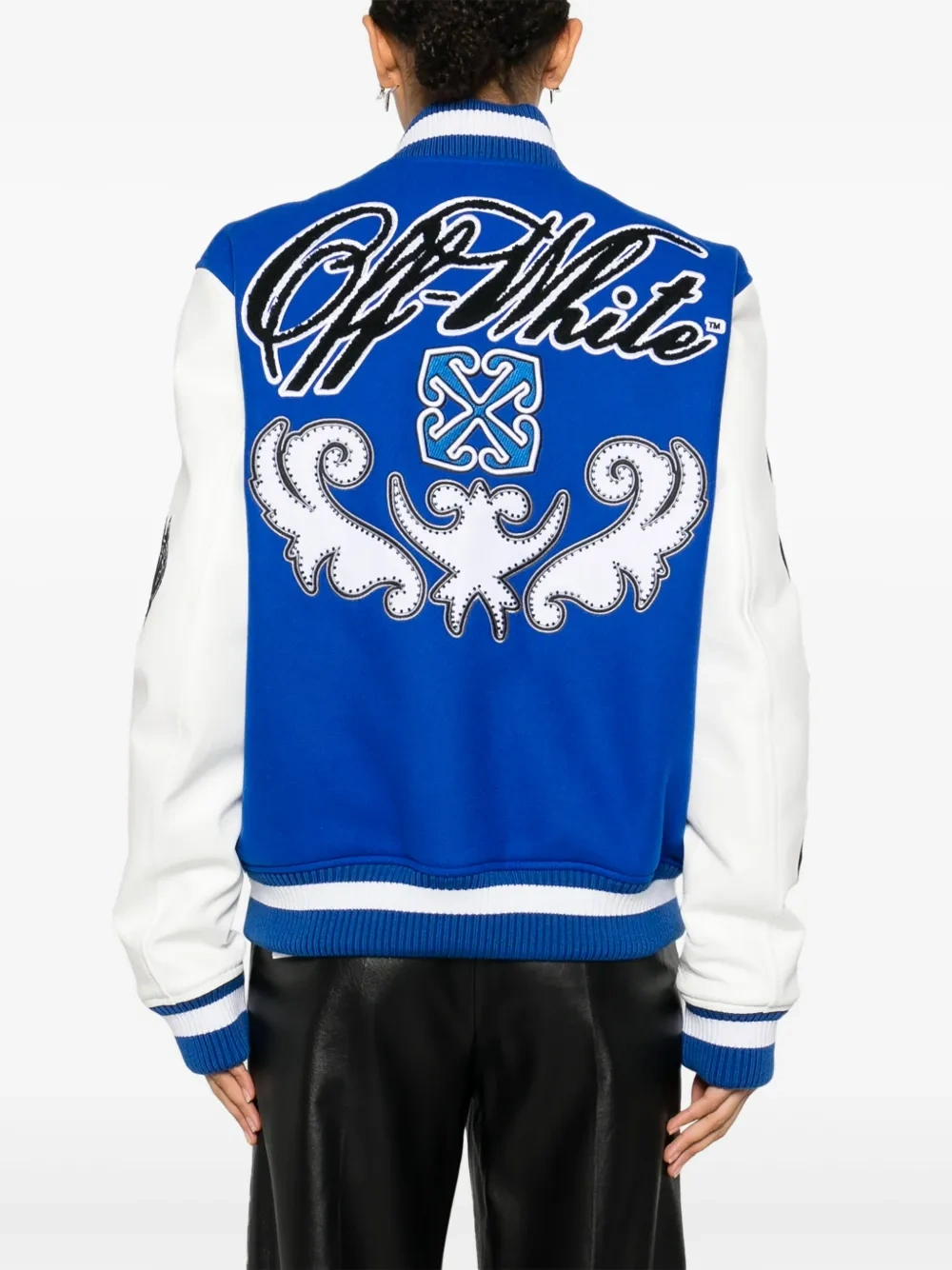 Off-White Royal Logo-Appliqué Varsity Jacket