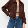 Old Navy Brown Suede Harrington Jacket